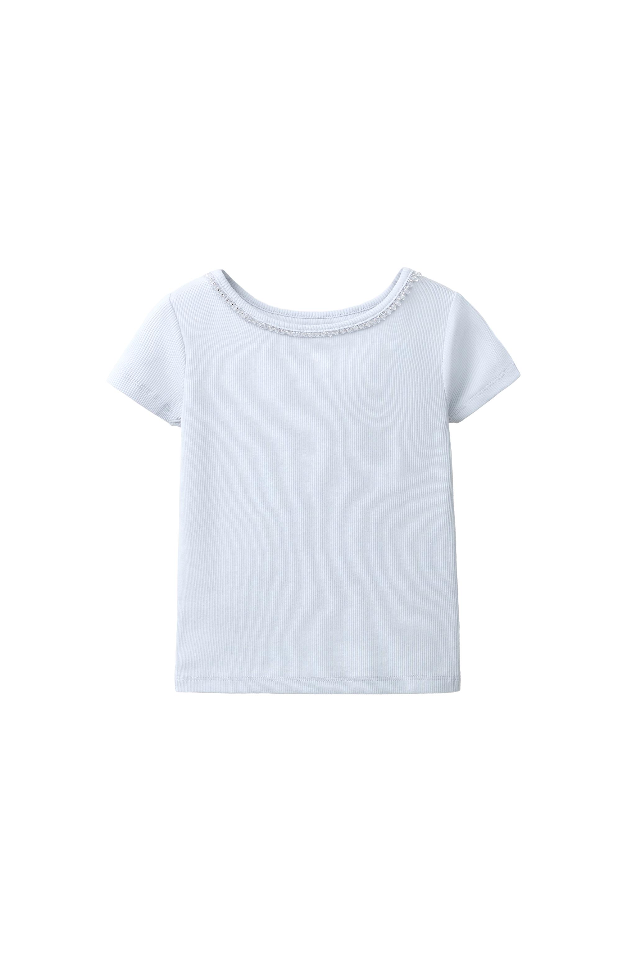 JEWELED RIB T-SHIRT